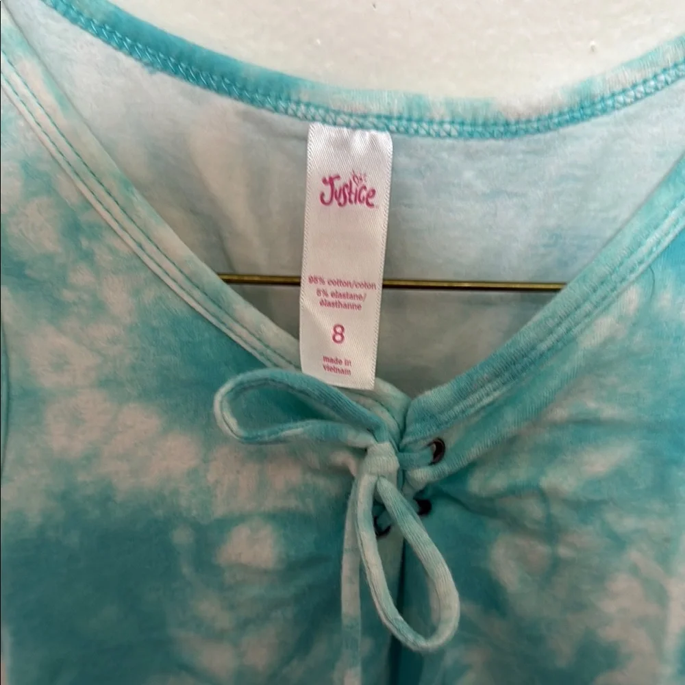 Justice Girl's Blue Tie-Dye Sleeveless Dress Size 8